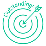 Teacher stamp “Outstanding!” for recognizing especially strong achievement – Green ink