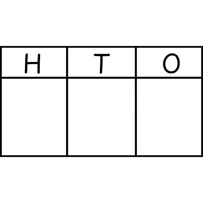 Teacher stamp “Place Value Chart – H-T-O” with hundreds, tens and ones chart – Black ink