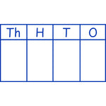 Teacher stamp “Place Value Chart – Th-H-T-O” with thousands, hundreds, tens and ones chart – Blue ink