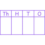 Teacher stamp “Place Value Chart – Th-H-T-O” with thousands, hundreds, tens and ones chart – Purple ink
