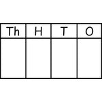 Teacher stamp “Place Value Chart – Th-H-T-O” with thousands, hundreds, tens and ones chart – Black ink