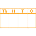 Teacher stamp “Place Value Chart – Th-H-T-O” with thousands, hundreds, tens and ones chart – Orange ink