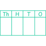 Teacher stamp “Place Value Chart – Th-H-T-O” with thousands, hundreds, tens and ones chart – Green ink