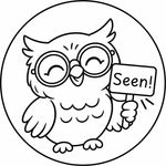 Teacher stamp “Seen!” for acknowledging a school message or document – Black ink