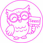Teacher stamp “Seen!” for acknowledging a school message or document – Pink ink