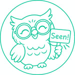 Teacher stamp “Seen!” for acknowledging a school message or document – Green ink