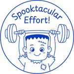 Halloween teacher stamp “Spooktacular Effort!” for recognizing strong student effort – Blue ink
