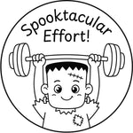 Halloween teacher stamp “Spooktacular Effort!” for recognizing strong student effort – Black ink