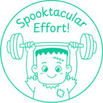 Halloween teacher stamp “Spooktacular Effort!” for recognizing strong student effort – Green ink