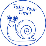 Teacher stamp “Take Your Time!” for careful work and self-checking – Blue ink
