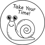 Teacher stamp “Take Your Time!” for careful work and self-checking – Black ink
