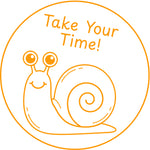 Teacher stamp “Take Your Time!” for careful work and self-checking – Orange ink