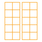 Teacher stamp “Ten Frame” with ten-frame number model – Orange ink