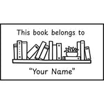 Custom teacher stamp “This Book Belongs To” for classroom books and resources – Black ink