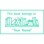 Custom teacher stamp “This Book Belongs To” for classroom books and resources – Green ink