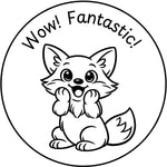 Teacher stamp “Wow! Fantastic!” for celebrating excellent student work – Black ink