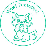 Teacher stamp “Wow! Fantastic!” for celebrating excellent student work – Green ink