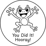 Teacher stamp “You Did It! Hooray!” for celebrating student achievement – Black ink
