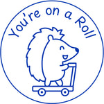 Teacher stamp “You’re on a Roll” for recognizing steady student progress – Blue ink