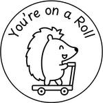 Teacher stamp “You’re on a Roll” for recognizing steady student progress – Black ink