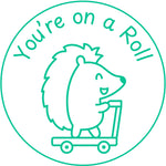 Teacher stamp “You’re on a Roll” for recognizing steady student progress – Green ink
