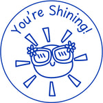Teacher stamp “You’re Shining!” for celebrating student success – Blue ink