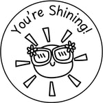 Teacher stamp “You’re Shining!” for celebrating student success – Black ink